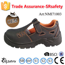 SRSAFETY 2016 industrial safety shoes emboss cow split leather safety shoes black steel safety steel toes shoes